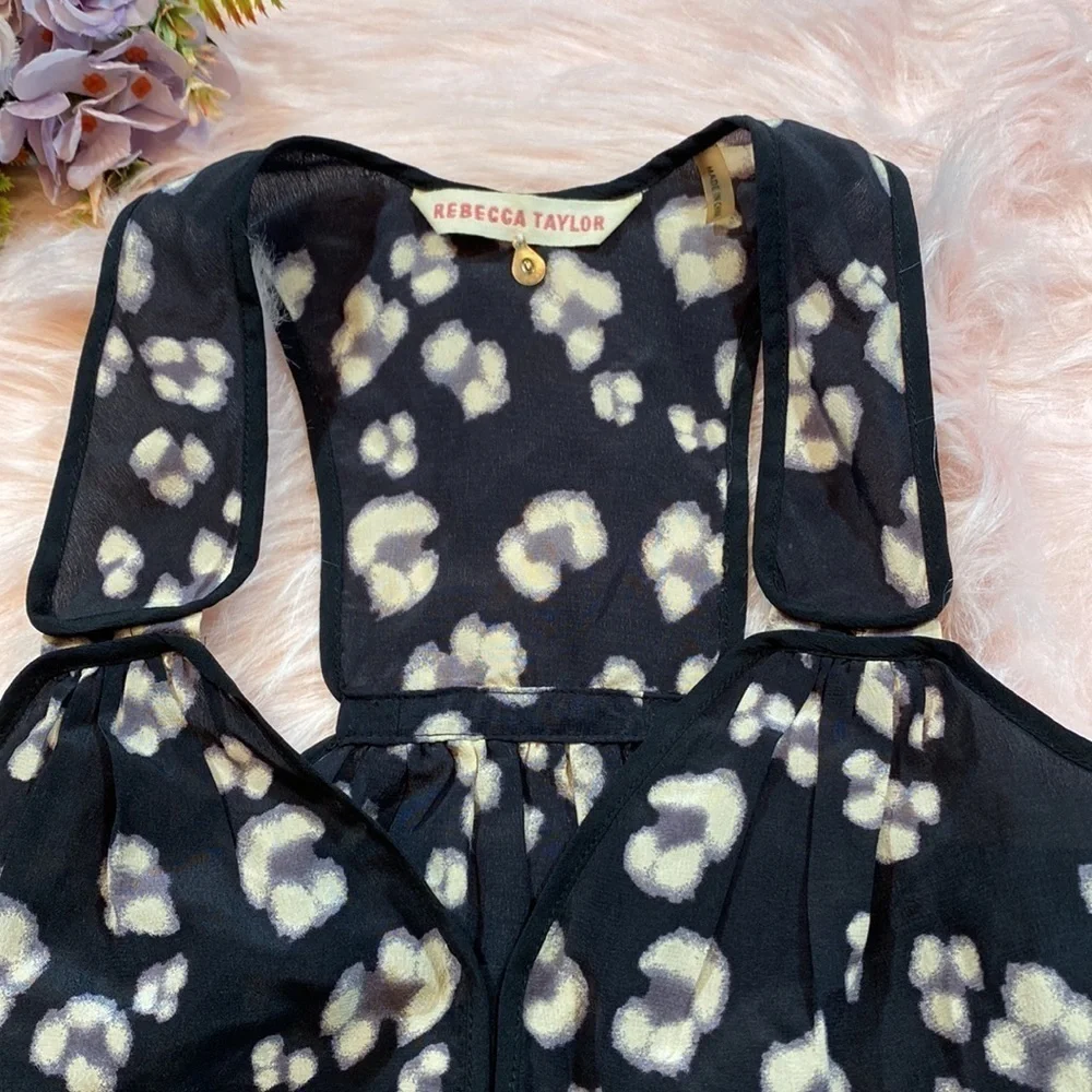 Rebecca Taylor Silk Leopard Print Blouse Tank sz 0